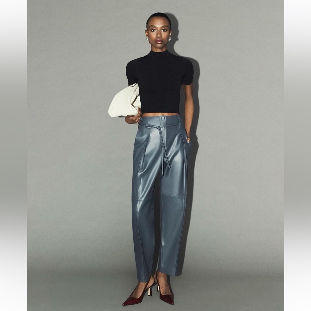 Vegan Leather Tapered Pant